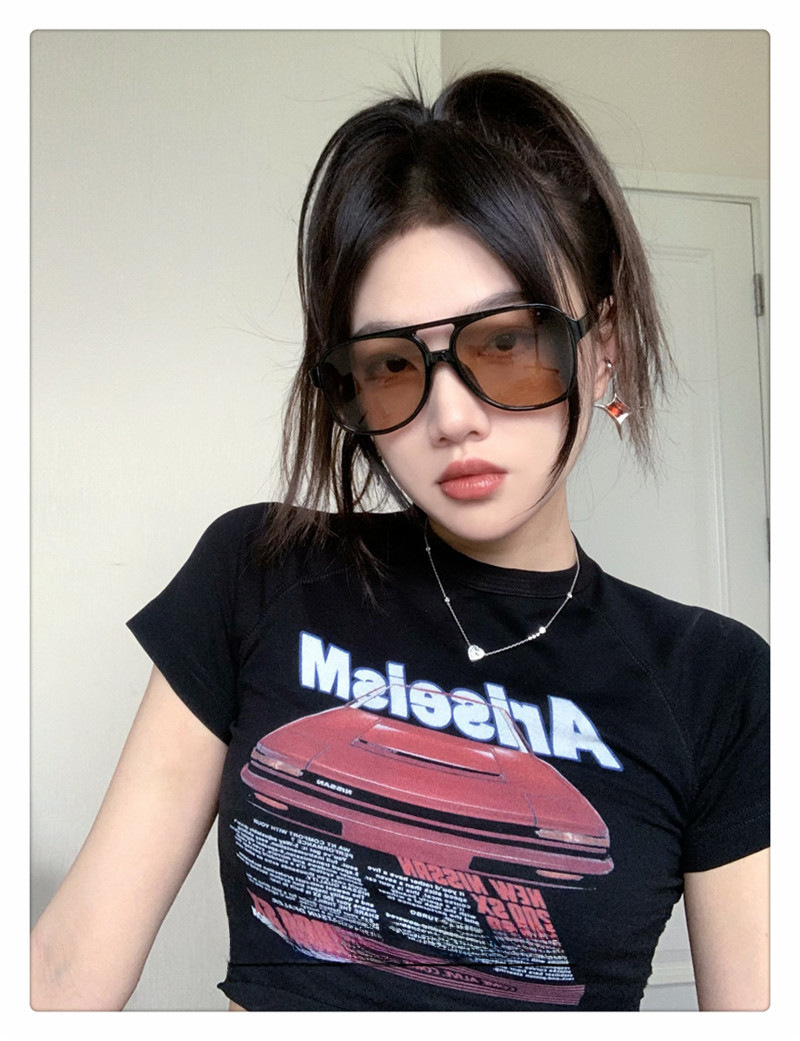 Retro Double Beam Sunglasses For Men Large Frame Trendy Design_voghion.com