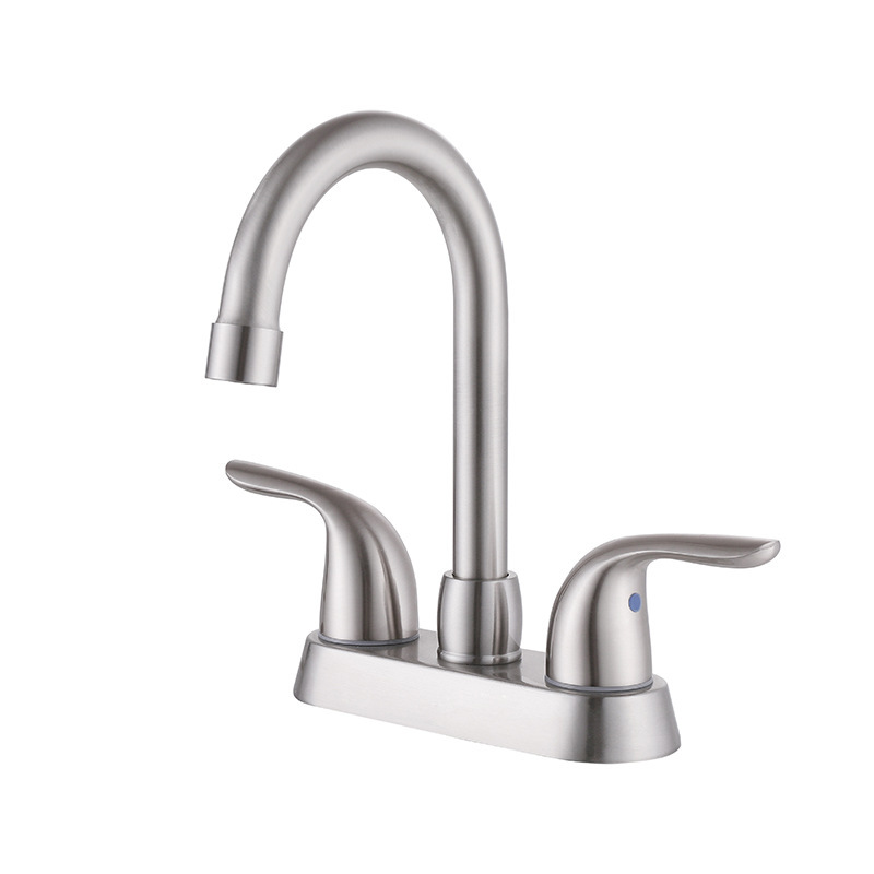 Comercio exterior transfronterizo grifo de lavabo de estilo americano de 4 pulgadas de doble mango lavabo de baño grifo frío y caliente