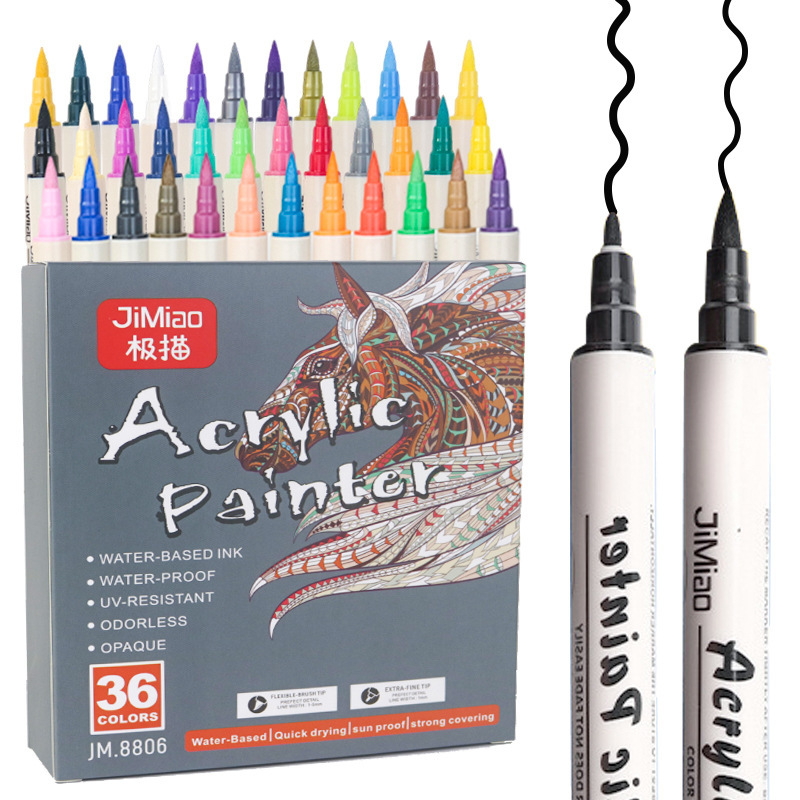 Marcador acrílico Amazon American popular acuarela pluma pigmento de los niños de la pluma de piedra para colorear pintura pluma de arte