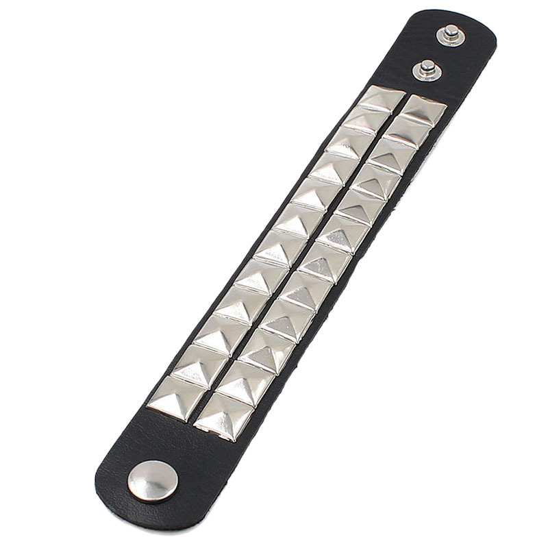 Punk Geometric Pu Leather Unisex Bangle display picture 2