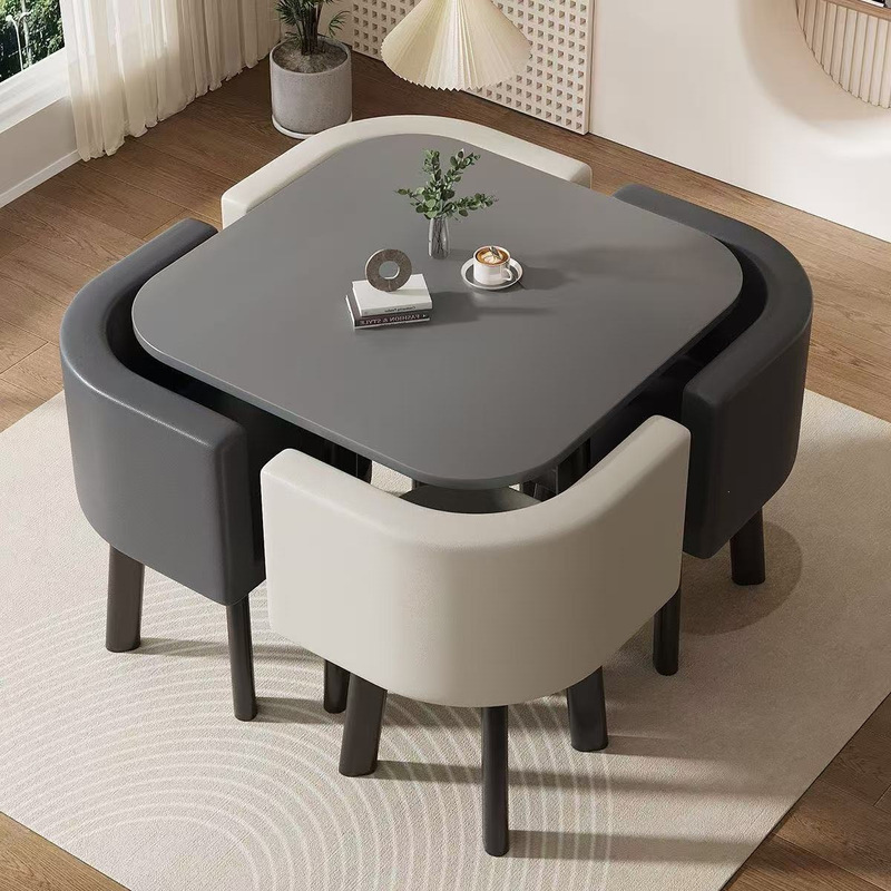 Simple Reception Table and Chair Set, Negotiation Table, Business Use Store Reception Table and Chairs, Office Leisure Small Round Table