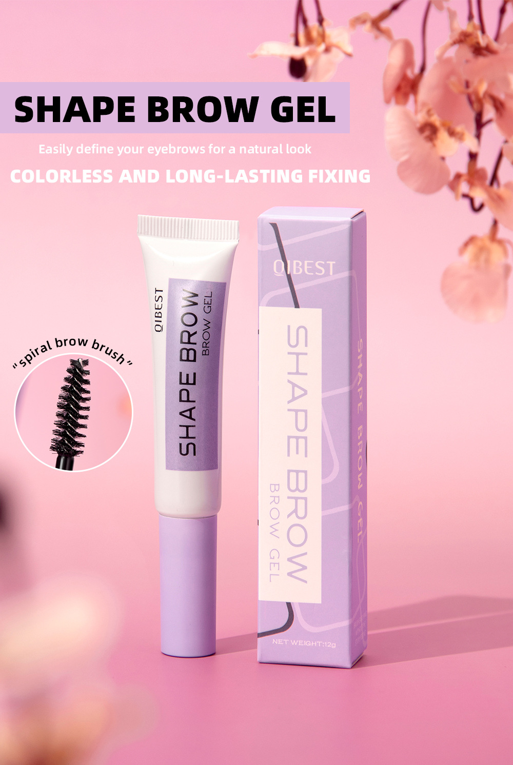 QIBEST Eyebrow Styling Liquid is a long-lasting, colorless, transparent, waterproof, sweat-proof and non-fading eyebrow raincoat repair liquid details Picture
