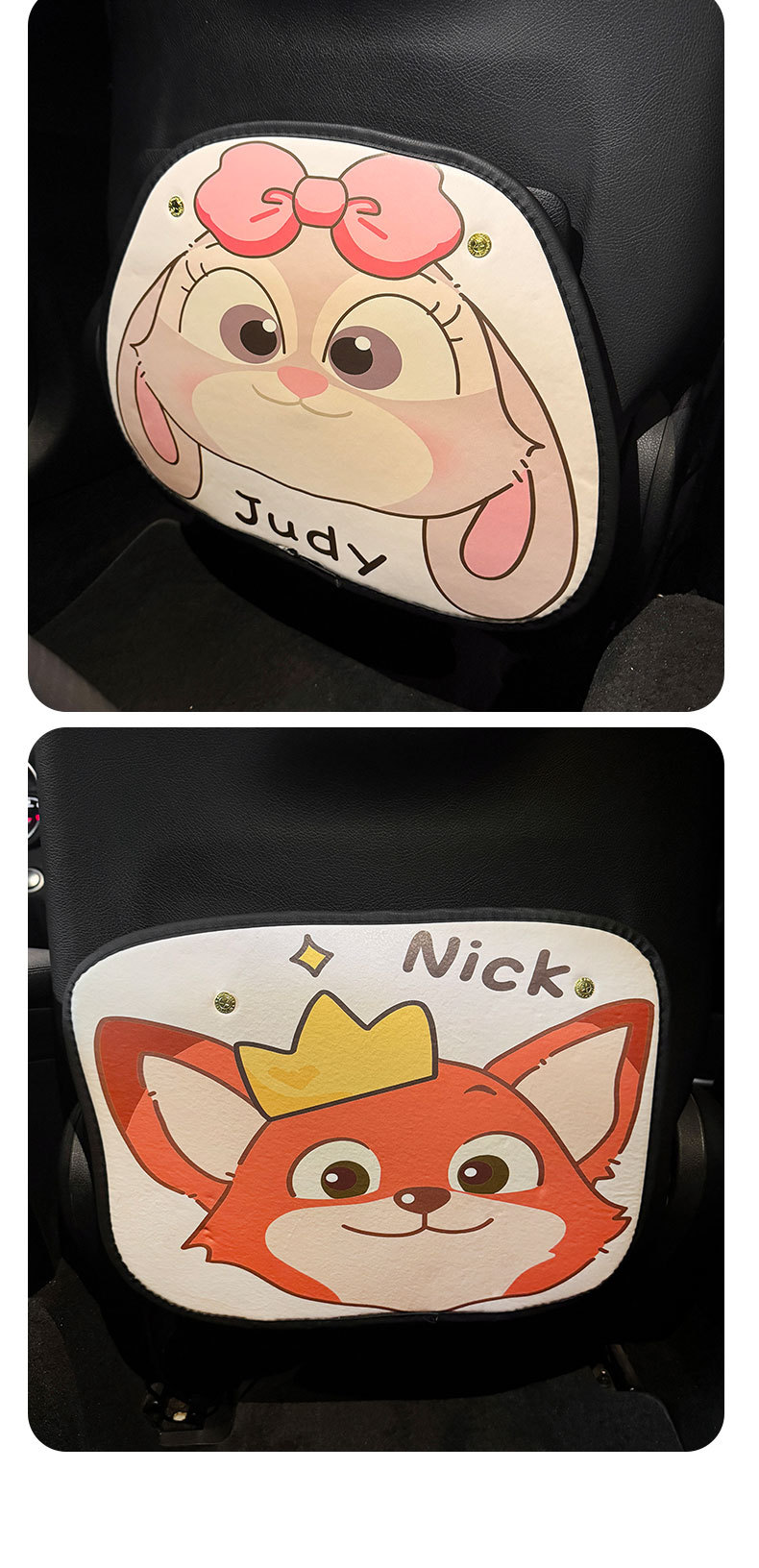 Rabbit Fox Car Seat Back Anti-Kick Pad Women's Cute Car Leather Seat Back Anti-Fouling Pad Cartoon Protective Pad