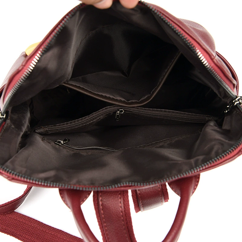 Fashionable backpack, capacious trend leather shoulder bag, genuine leather