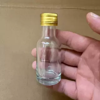 现货网红透明密封小玻璃瓶30ml时尚圆形玻璃白酒酒瓶空瓶机压铝盖