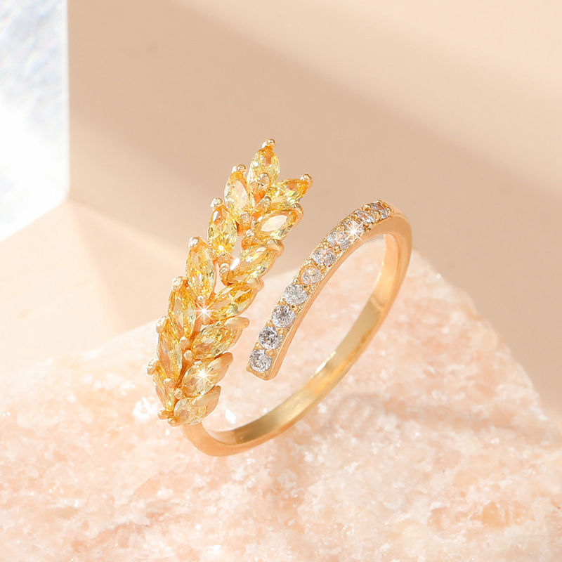 Hot Selling Wheat Ear Ring Female Niche High-end, Light Luxury Non Fading Ring Fashionable Simple Versatile Ring Bracelet_voghion.com