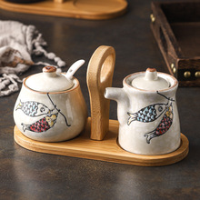 陶瓷创意日式调味罐套装组合装油泼辣子罐调料盒盐罐酱油醋辣椒罐
