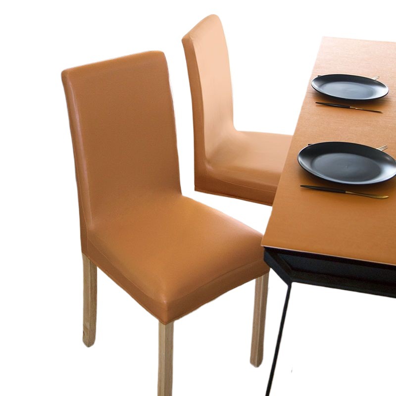 Silla de cuero elástico resistente al agua, sin lavado, cubierta de respaldo, cubierta de taburetes casera, cubierta simple