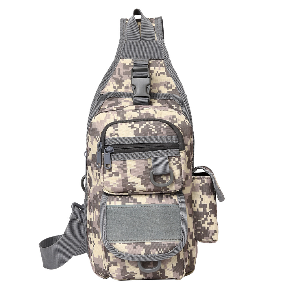 Bolso de pecho para deportes al aire libre para hombre, camuflaje militar con funda de liberación rápida, bolso de pecho táctico, bolso cruzado de tela Oxford impermeable