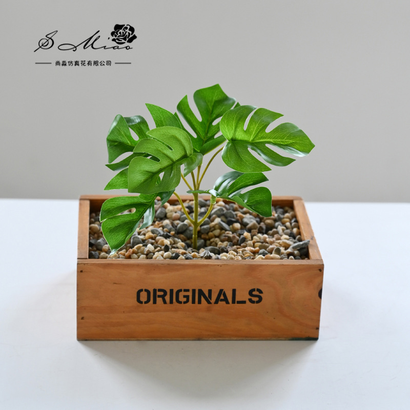 Flor artificial planta verde colgante cesta tortuga hoja pequeño bonsai flor artificial interior decoración creativa maceta artificial