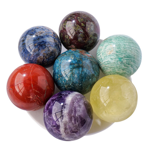 6cm natural crystal ball ornaments, crystal raw stone polished home office feng shui ball crystal crafts wholesale