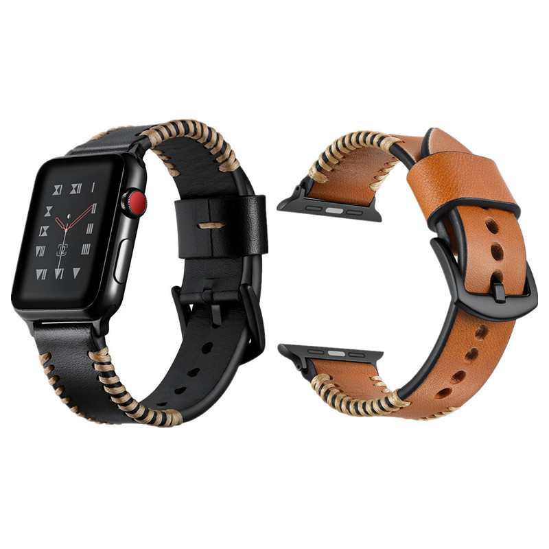 iwatch1-s9ultra2 Watch Strap Apple Watch Rib Leather Wristband