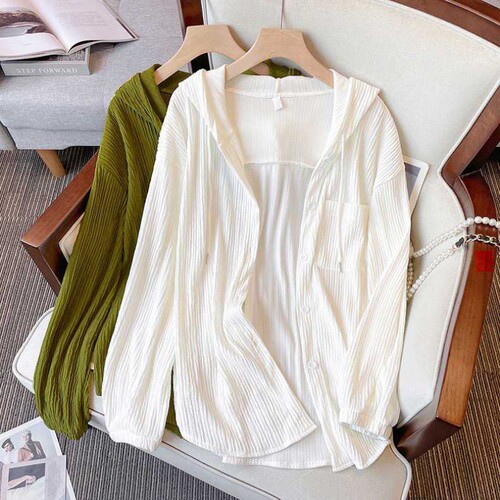 Large women's clothing 300 lbs plus size summer loose Korean style hooded sun protection coat slimming air conditioning shirt
