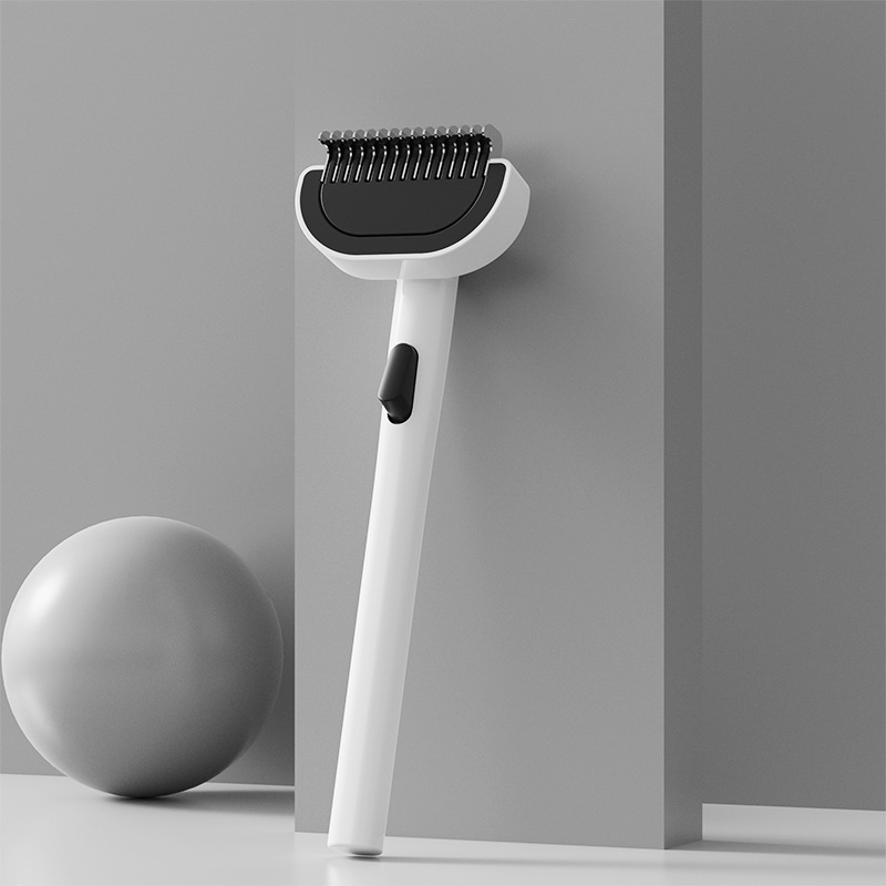 Peines de mascotas de acero inoxidable, peines de nudos rápidos, un botón para eliminar el cabello flotante, productos de limpieza de mascotas al por mayor