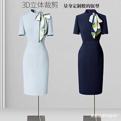 夏の職業ワンピースファッション気質女神範ホテルのフロント工装案場のカスタマーサービスは作業服の女性を接待します。