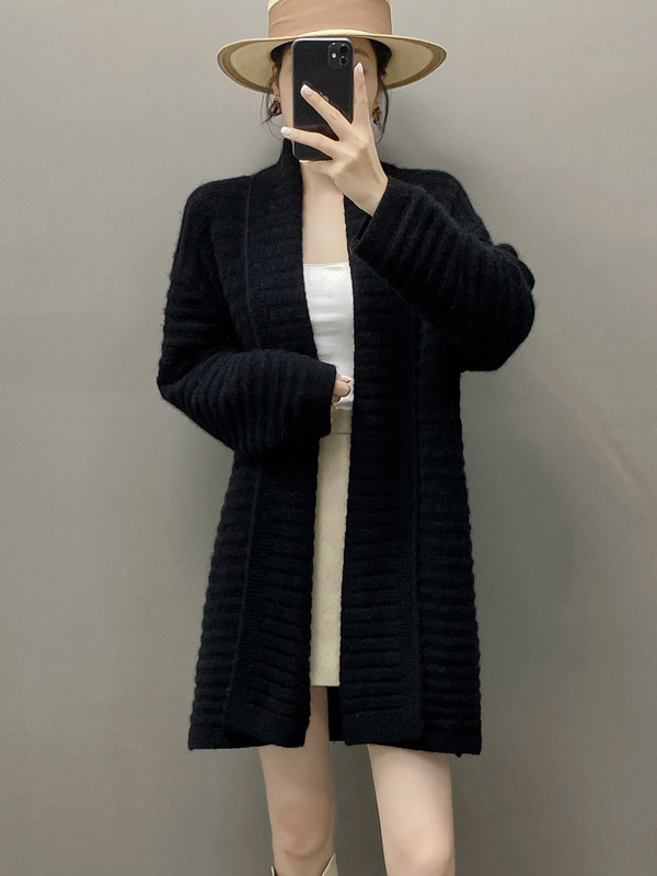 宽松新款慵懒风baby山羊绒衫女开衫外套针织打底羊绒毛衣外搭|undefined