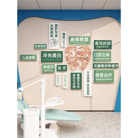 口腔牙科诊室所儿童医院门软装饰墙面布置文化形象挂画背景宣传壁