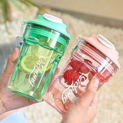 塑料咖啡杯兒童水杯便攜學生戶外運動水杯高顏值夏季防摔禮品定製