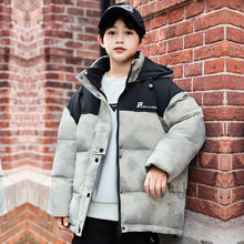 男童羽绒服2024洋气中大童加厚中长款儿童羽绒服冬季保暖连帽外套