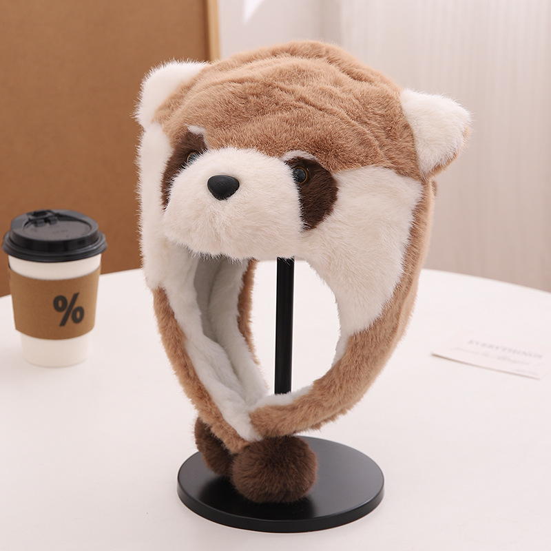 Niños otoño invierno sombrero sombrero de peluche sombrero protector de orejas caliente para niños y niñas sombrero de punto bebé colgar orejas 2025 nuevo