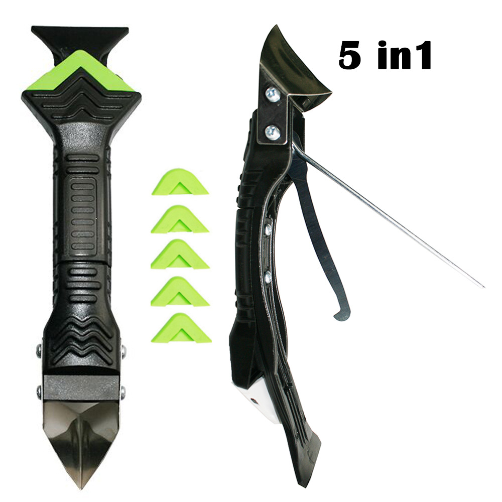 7件套5合一金属刮刀喷嘴填缝工具密封胶密封刮板钩刀 美缝工具