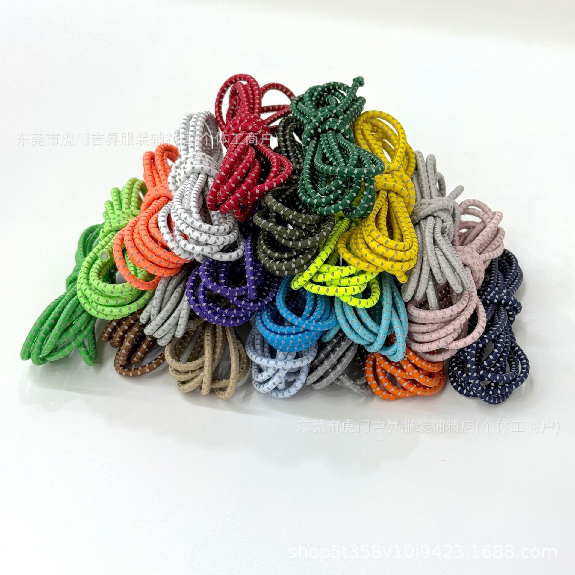 厂家直供现货3mm乳胶弹力绳反光松紧绳夜光彩色橡筋绳 反光弹力绳