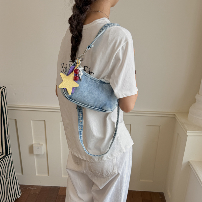 Bolsa de mano de denim para mujeres 2026 nuevo verano de moda diaria de viaje de hombro bolso de brazo mochila image 5