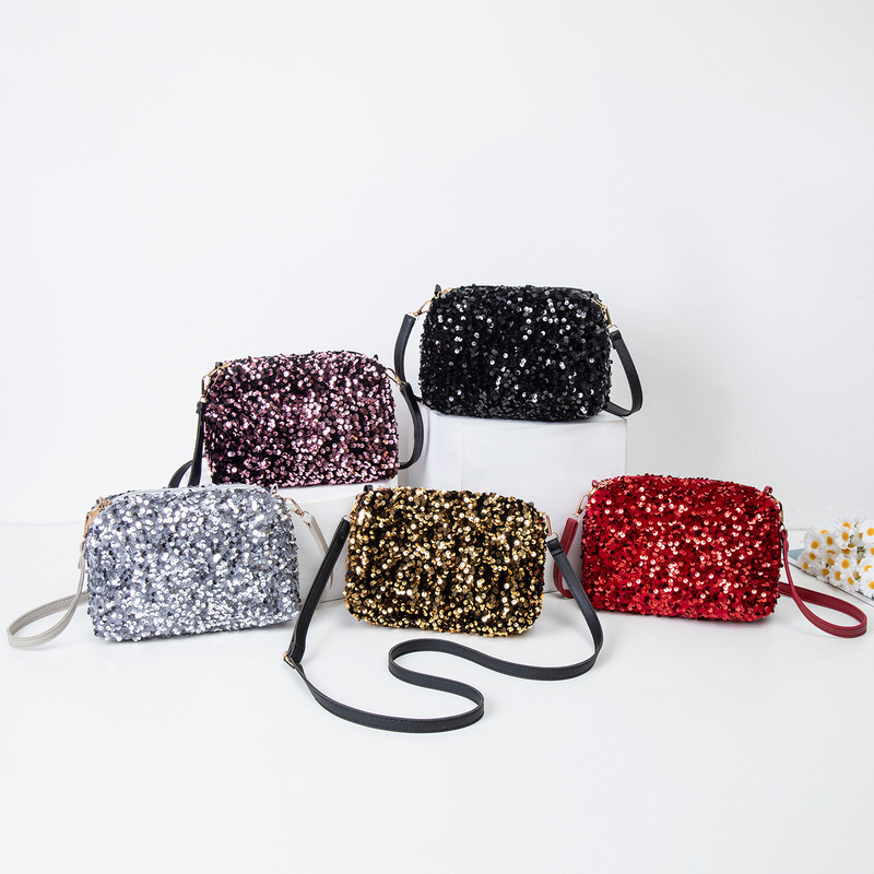 New Fashion Sequin Women's Bag Trendy Fluorescent Small Square Bag Single Shoulder Crossbody Bag Women's Bag Guangzhou Cross-Border Bag Trend New Fashion Sequin Women's Bag Trendy Fluorescent Small Square Bag Single Shoulder Crossbody Bag Women's Bag Guangzhou Cross-Border Bag Trend
