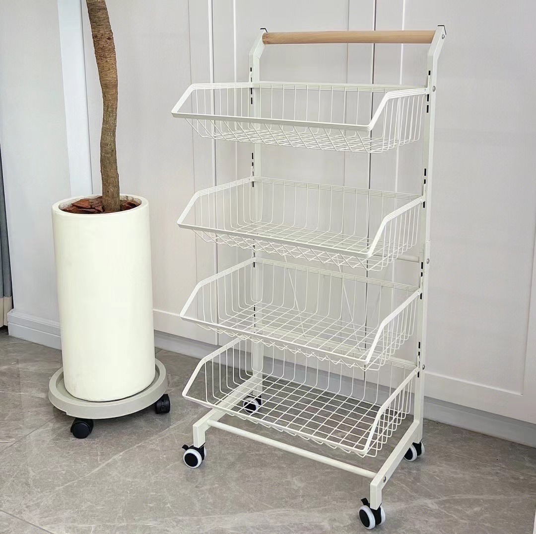 ins storage rack snack trolley kitchen floor multi-layer fruit and vegetable storage basket vegetable shelf vegetable basket