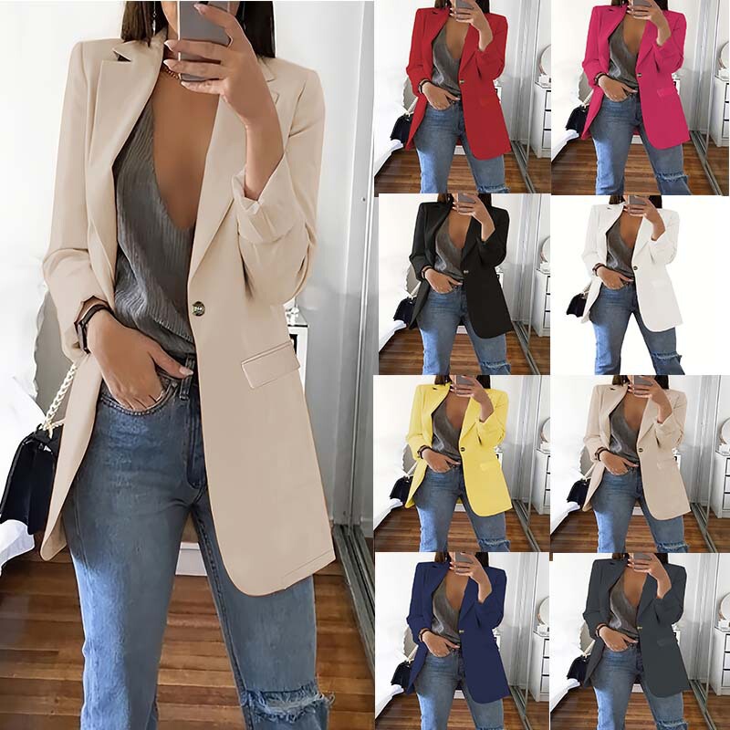 2025 Amazon New European and American Fashion Casual Lapel Slim-Fit Elegant Blazer for Women