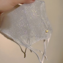 6345人鱼姬色细闪气质薄纱凯旋口罩