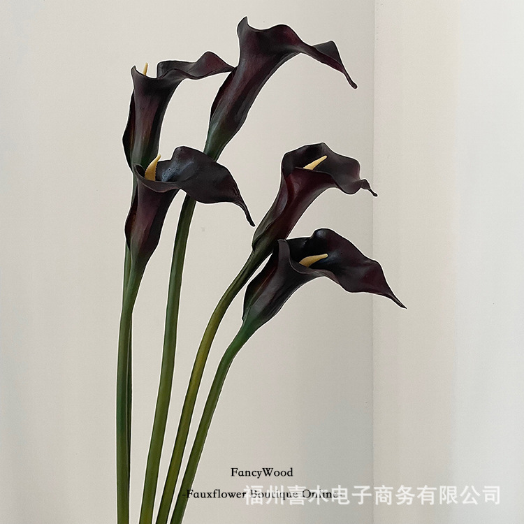 Simulated High-Quality Feel Calla Lily and Calla Lily Niche Color Soft Decoration Model Room Floral Business Floral Arrangement Photo