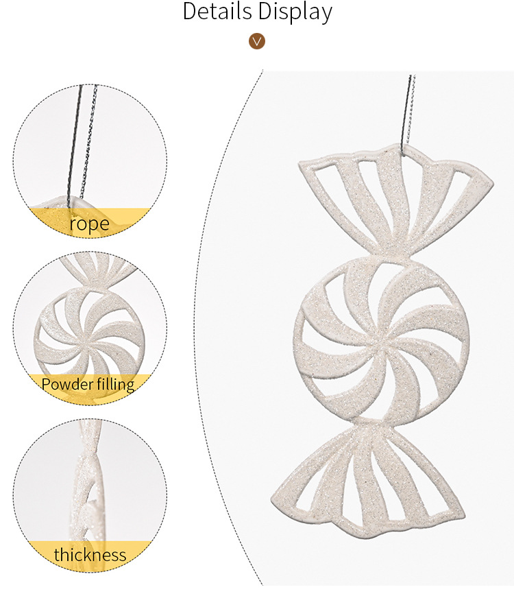 45g Weight Christmas Festival Wholesale Snowflakes Candy Cane Bell Christmas Tree Pendant Nihaojewelry 3