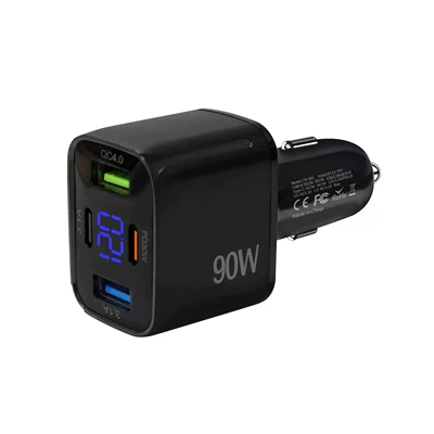 Cross-Border New Car Charger Suitable for Huawei Oppo Super Fast Charging One to Four Qc3.0 Cigarette Lighter Car Charger (Mobil şarj cihazları) - s01-car-chargerblack-bare-metal