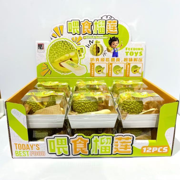 New Realistic Musang King Durian Feeding Toy Set Pretend Play Stress Relief Boredom Buster Toy Set Wholesale