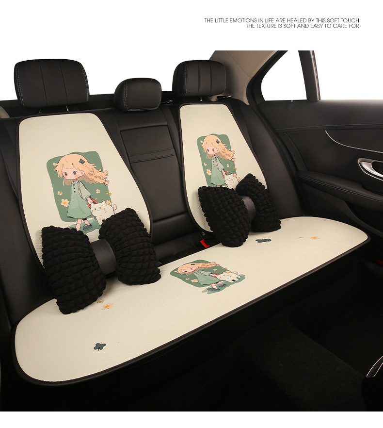 26 Styles of Cute Cartoon Car Seat Cushions for Girls, Suitable for All Seasons, Breathable Summer Cooling Pads, Personalized Goddess Style