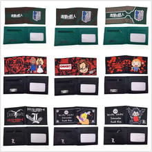 外贸PVC钱包动漫进击的巨人男士零钱包卡通鬼娃死亡笔记死神钱夹