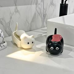 クリエイティブ高颜値シャム猫石けん箱家庭用浴室トイレ水切り石けん箱穴なし棚