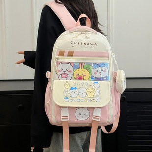 Japanese Cartoon Two-Dimensional Girl's Burden-Reducing Spine-Protecting Schoolbag Large-Capacity Strong and Durable Textbook Storage Backpack