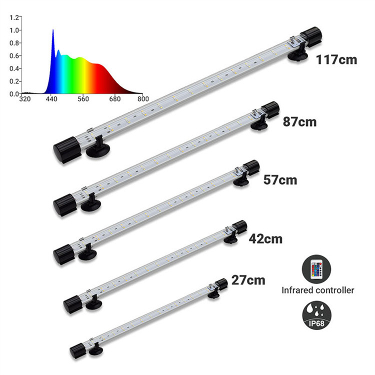 无频闪IP68 T8高亮度水族箱造景防水潜水鱼缸灯管