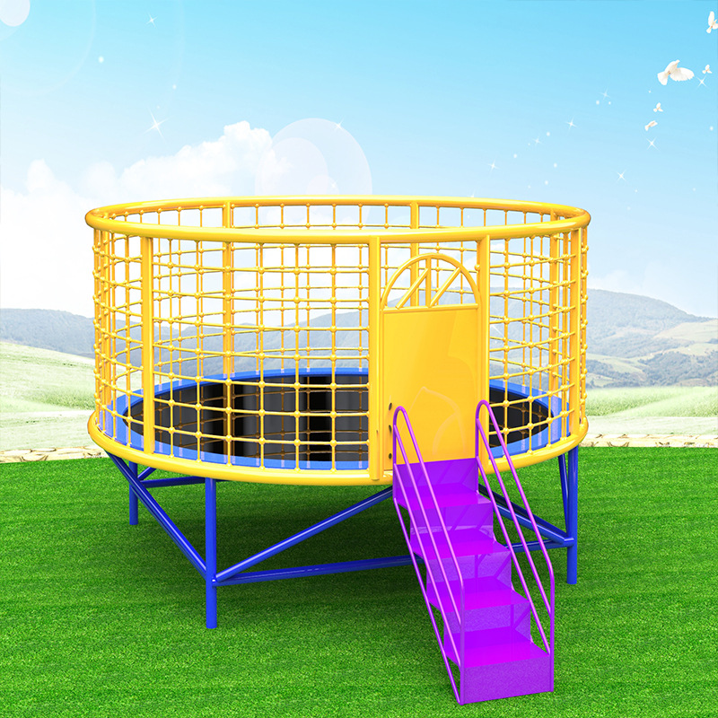 Square Trampoline Household Children's Commercial Jumping Bed Outdoor Adult Jumping Bed Large Round Belt Mesh Bungee