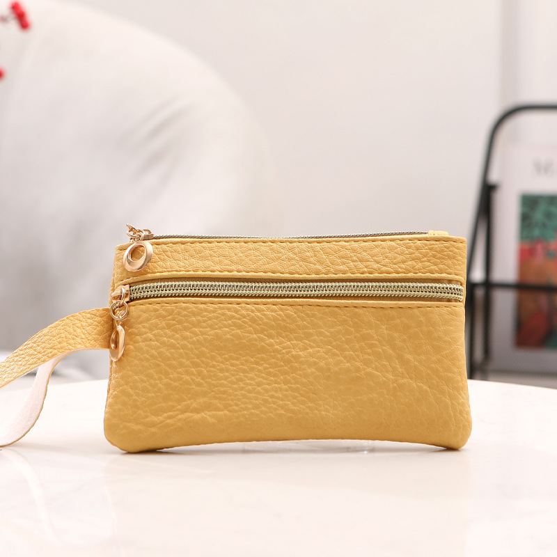 Monedero de mujer con patrón de lichi de moda de cuero de imitación de punto transfronterizo, bolso de embrague largo, monedero multifuncional de gran capacidad