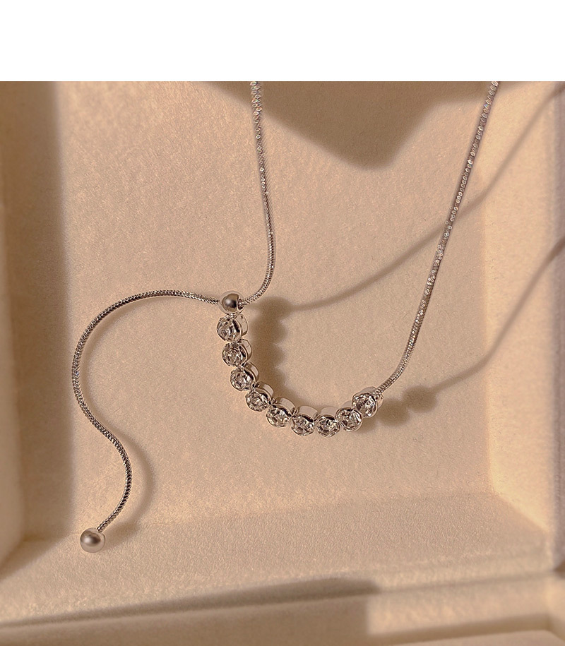 Fashion Geometric Copper Inlay Zircon Necklace 1 Piece