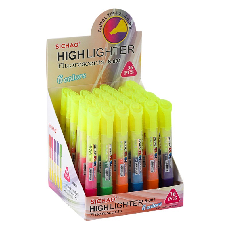 Highlighter Pen triángulo Varilla pluma de doble cabeza transfronteriza recomendar marcador de color pluma de gran capacidad graffiti marcador de color fluorescente