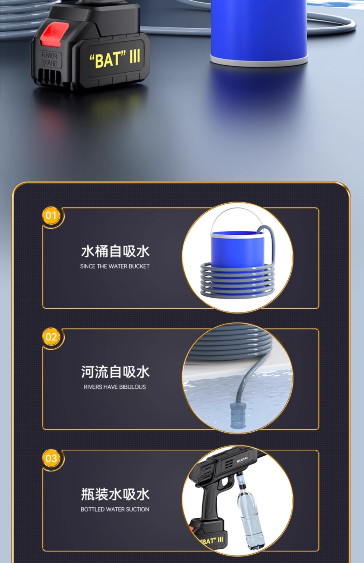Wireless Car Washer Portable High Pressure Water Gun
