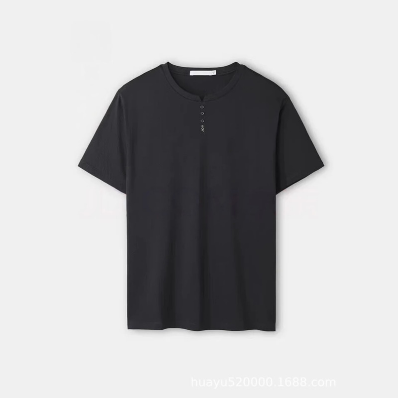 Brand Label-Cut H Brand Short-Sleeve T-Shirt for Men, Breathable Knit Fabric, Dragon Print, Round Neck, Two Colors, 288A