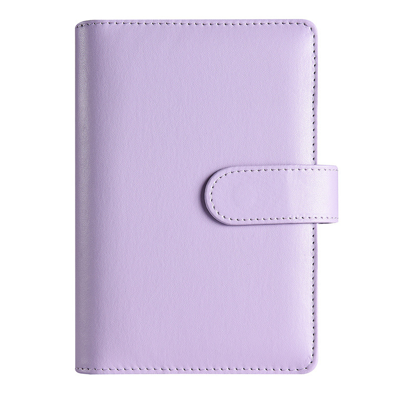 Presupuesto transfronterizo Cash Clip de hojas sueltas Bolsa con cremallera Sobres Libro de cuentas A6 Macarons PU Cuaderno de hojas sueltas de cuero