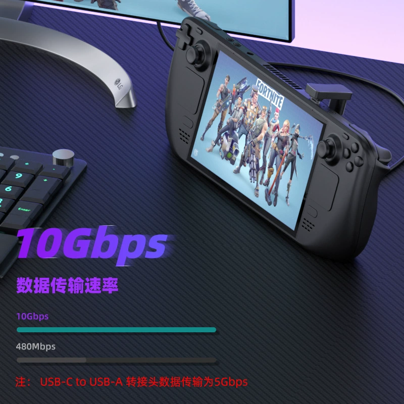Переходник Type-C на USB-A, вращающийся USB 3.1 right-angle соединитель в форме буквы U, совместим со Steam Deck