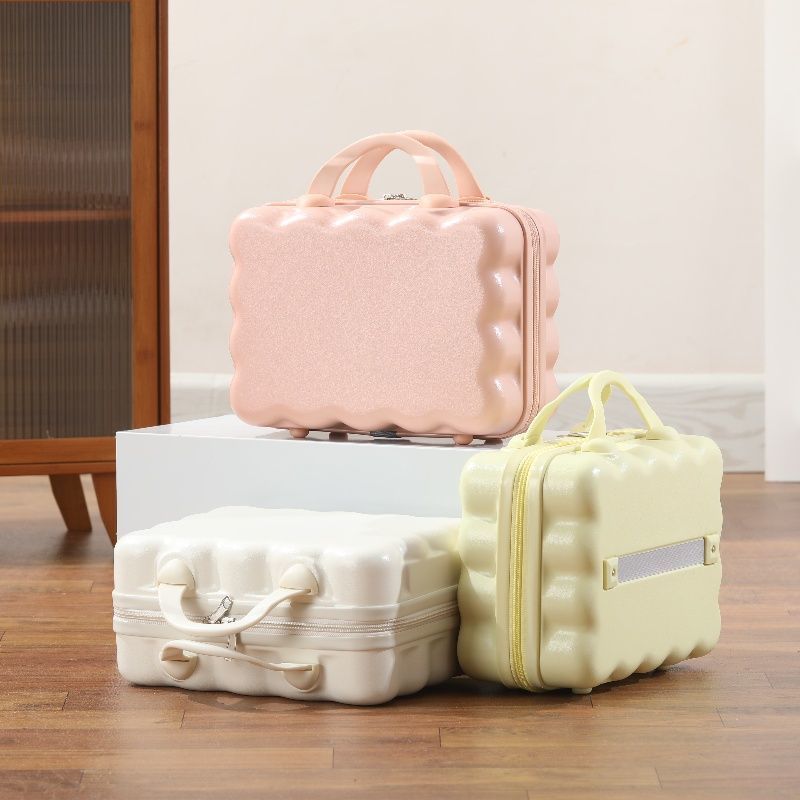 Estuche de cosméticos de 14 pulgadas nuevo maleta pequeña linda bolsa de cosméticos portátil portátil portátil mini almacenamiento de equipaje