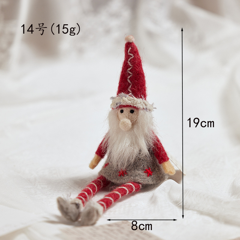 Adornos de fieltro de lana de Navidad acabados, muñeco de nieve anciano, muñeca, alce, decoraciones de Navidad para escritorio, regalos de Navidad